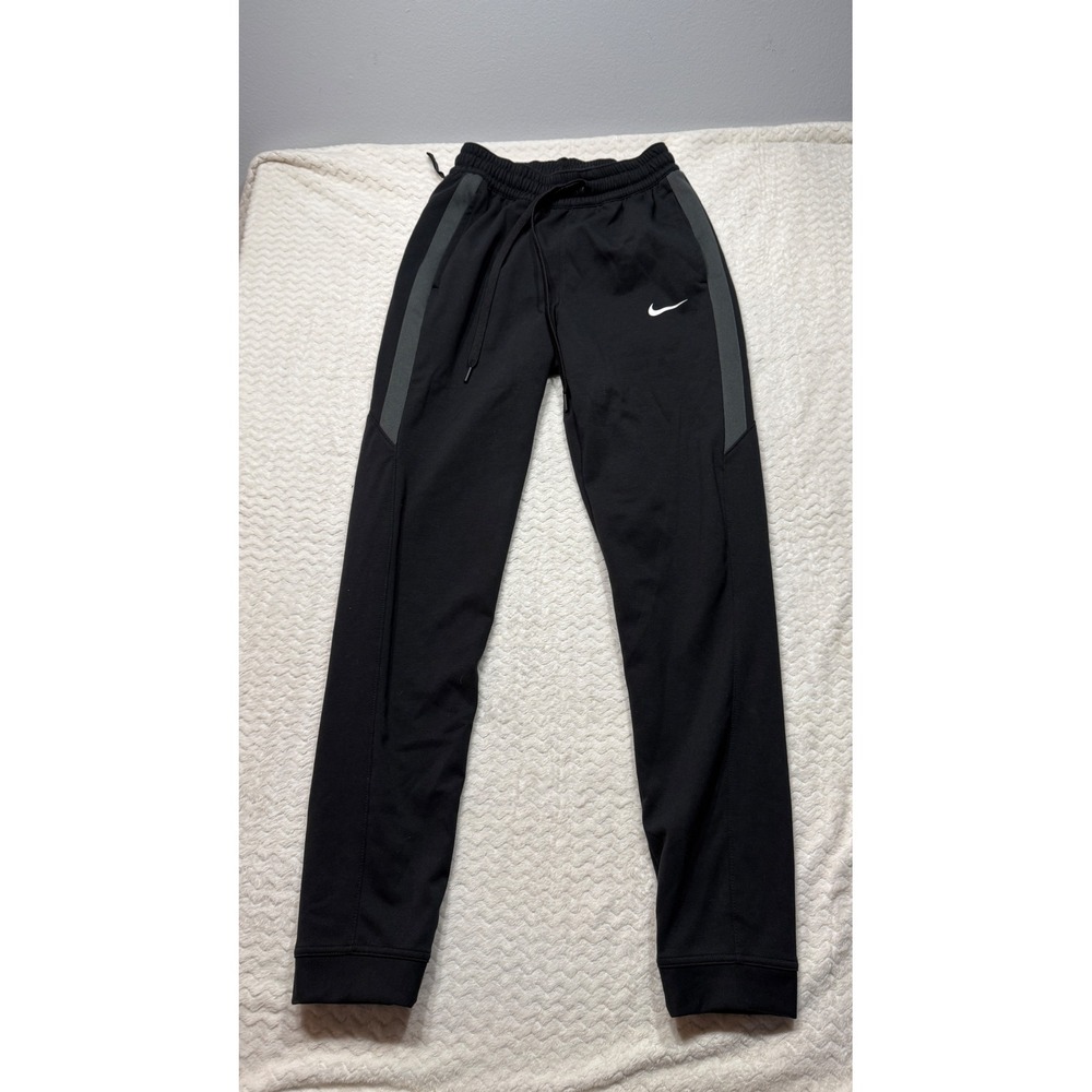 Nike Therma-FIT Mens Black Grey Fleece Tapered Jogger Training Pants Small 4843